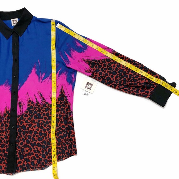 ANNE KLEIN | Multicolour Long Sleeve Blouse | Size 16 - Picture 16 of 16